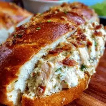 Home » Poultry » Chicken Bacon Ranch Stuffed Bread Chicken Bacon Ranch Stuffed Bread