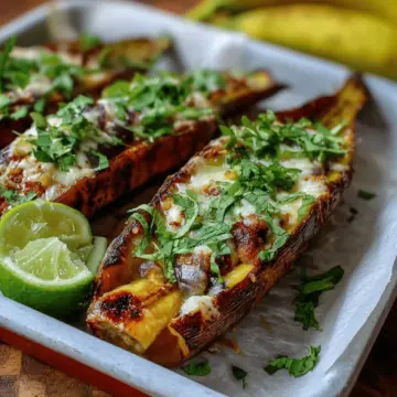 Canoas de Plátanos Maduros (Stuffed Plantain Boats)