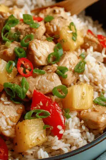 Easy Pineapple Chicken and Rice Skillet