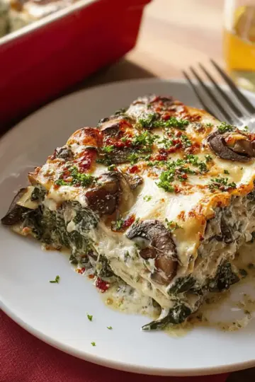Ultra-Creamy Spinach and Mushroom Lasagna Recipe