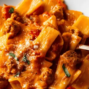 Creamy tomato and sausage pasta