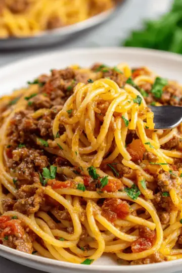 Crockpot Taco Spaghetti
