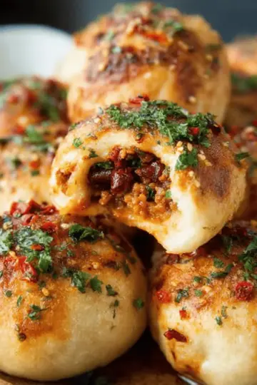 Chilli Stuffed Garlic Dough Balls