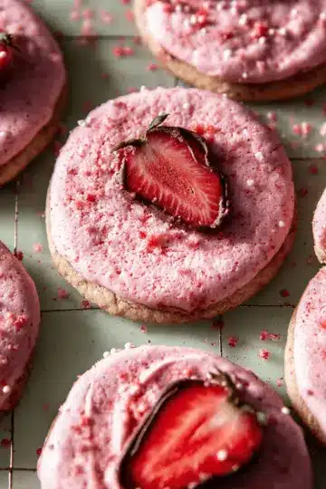 Double Strawberry Sugar Cookies.