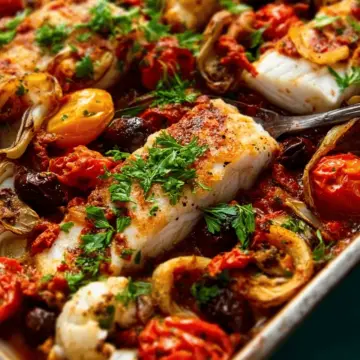 Puttanesca fish tray bake