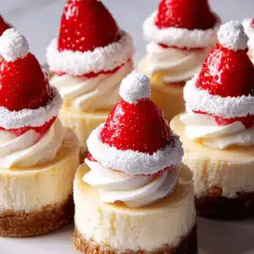 Santa Hat Cheesecake Bites