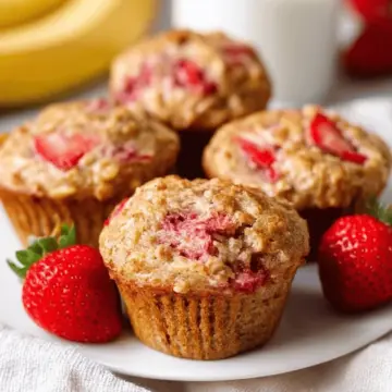 Healthy Strawberry Banana Muffins
