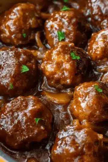 Slow Cooker Salisbury Steak Meatballs