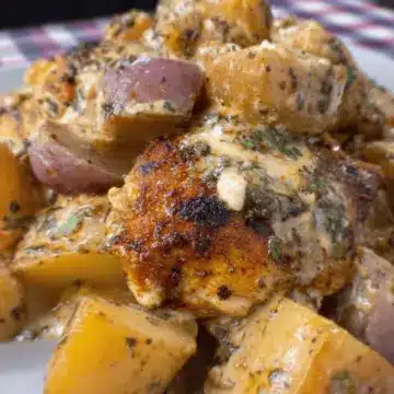 Crockpot Garlic Parmesan Chicken and Potatoes