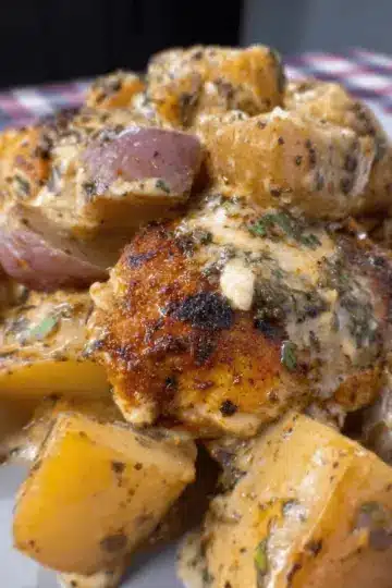 Crockpot Garlic Parmesan Chicken and Potatoes