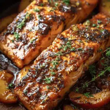 Bourbon Peach Roasted Salmon