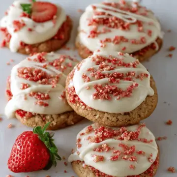 Strawberry Crunch Shortcake Cookies