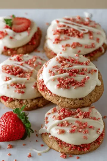 Strawberry Crunch Shortcake Cookies