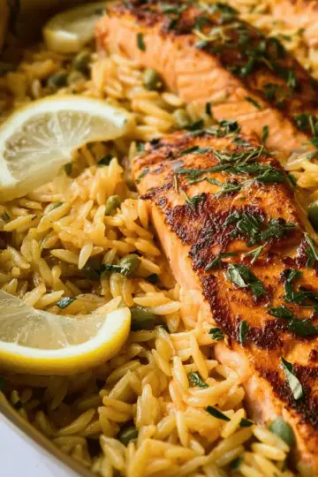 One-pan Lemon Orzo and Salmon