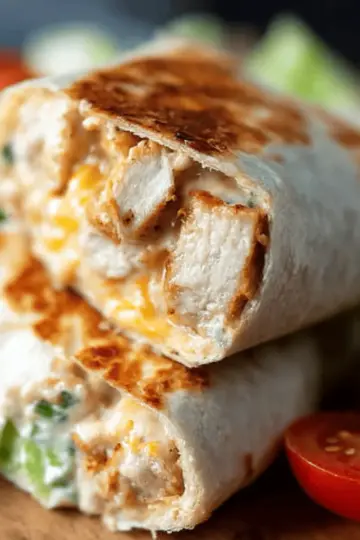Cheesy Garlic Chicken Wraps