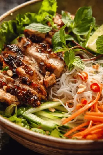 Vietnamese Noodles with Lemongrass Chicken