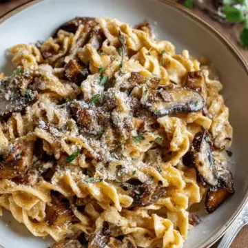 Caramelized Leek and Mushroom Gruyere Pasta