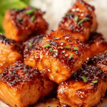Glazed Honey Garlic Salmon Bites