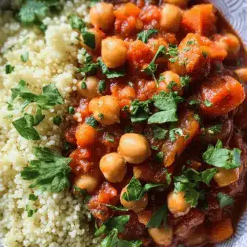 Slow Cooker Moroccan Chickpea Stew with Couscous