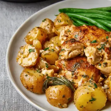 Slow Cooker Parmesan Garlic Chicken and Potatoes