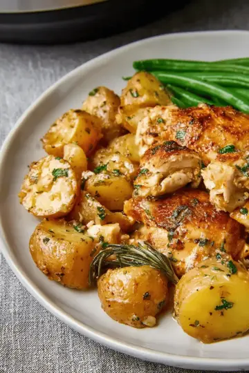 Slow Cooker Parmesan Garlic Chicken and Potatoes