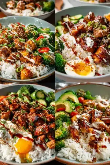 Sticky Chicken Rice Bowls