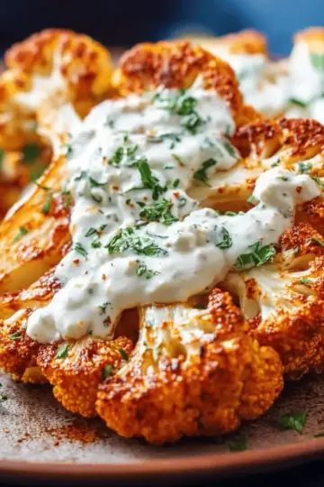 Roasted Buffalo Cauliflower Steaks