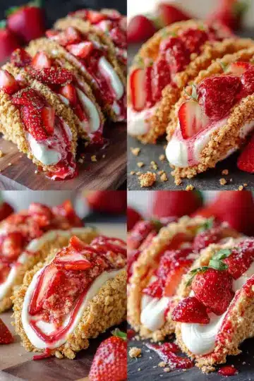 Strawberry Crunch Cheesecake Tacos