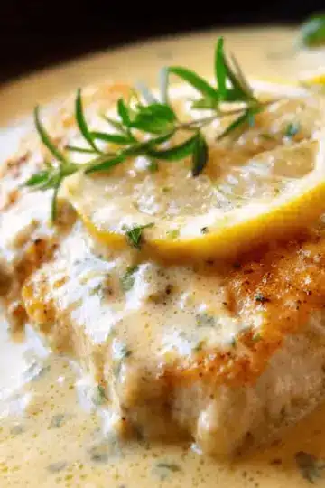 Baked Fish with Lemon Cream Sauce