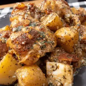 Crockpot Garlic Parmesan Chicken and Potatoes