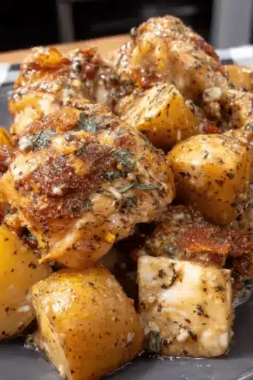 Crockpot Garlic Parmesan Chicken and Potatoes