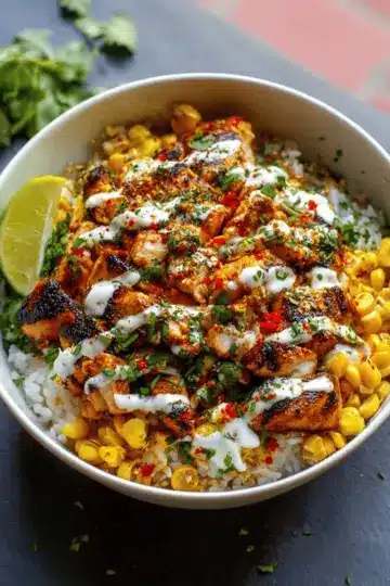 Street Corn Chicken Rice Bowl
