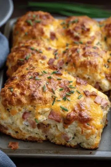 Ham and Cheese Butter Swim Biscuits