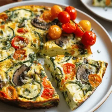 Crustless Garden Vegetable Quiche (gluten free + dairy free)