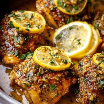 Crockpot Lemon Garlic Butter Chicken Thighs