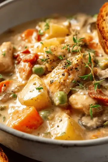 Slow Cooker White Wine Chicken Stew