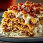 Parmesan Garlic Bacon Cheeseburger Lasagna