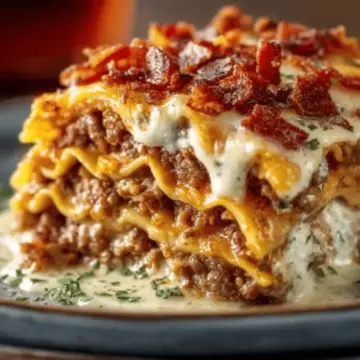 Parmesan Garlic Bacon Cheeseburger Lasagna