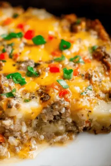 Crock Pot Cheesesteak Potato Casserole