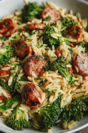 Chicken Sausage Broccoli Orzo
