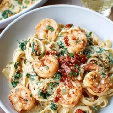 Creamy Tuscan Shrimp Linguine