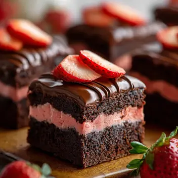 Chocolate Covered Strawberry Brownies