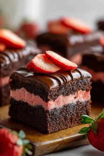 Chocolate Covered Strawberry Brownies