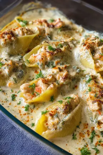Seafood Stuffed Shells with Shrimp and Crab