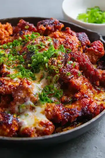 Korean-Style Fire Chicken (Buldak) With Cheese Recipe