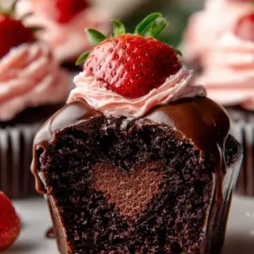 Chocolate Covered Strawberry Cupcakes
