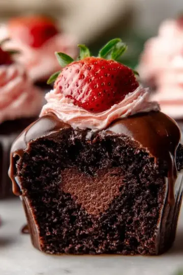 Chocolate Covered Strawberry Cupcakes