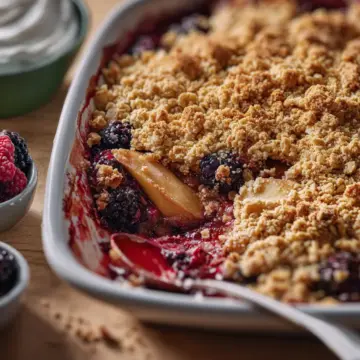 Apple and blackberry crumble