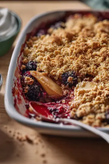 Apple and blackberry crumble