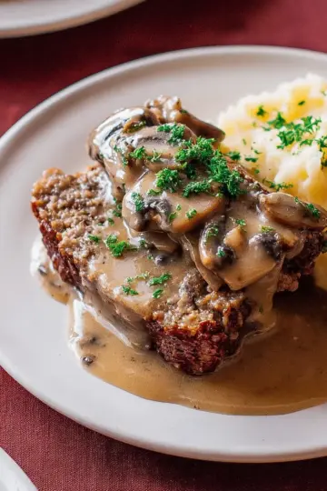 Meat Loaf With Mushroom Gravy